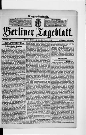 Berliner Tageblatt und Handels-Zeitung vom 10.08.1904