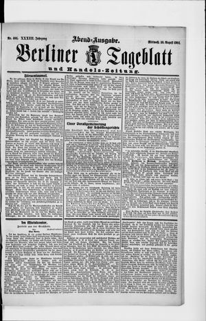 Berliner Tageblatt und Handels-Zeitung vom 10.08.1904