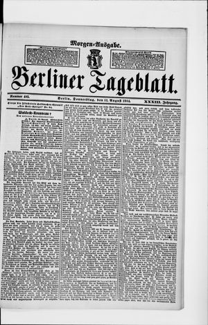 Berliner Tageblatt und Handels-Zeitung vom 11.08.1904