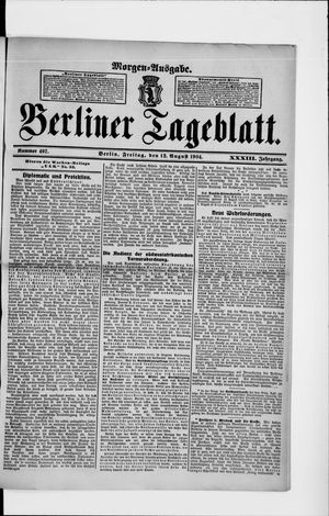 Berliner Tageblatt und Handels-Zeitung vom 12.08.1904