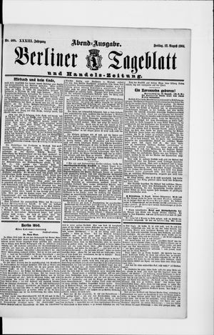 Berliner Tageblatt und Handels-Zeitung vom 12.08.1904