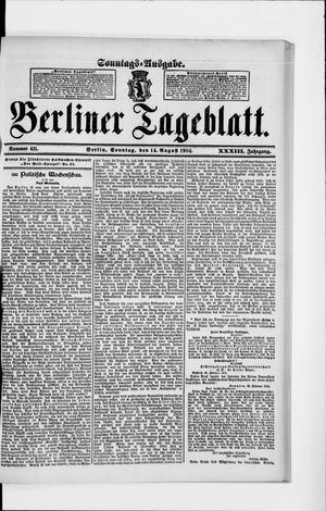 Berliner Tageblatt und Handels-Zeitung on Aug 14, 1904