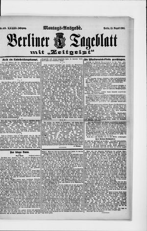 Berliner Tageblatt und Handels-Zeitung vom 15.08.1904