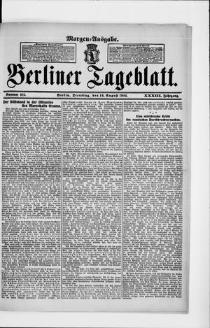 Berliner Tageblatt und Handels-Zeitung vom 16.08.1904