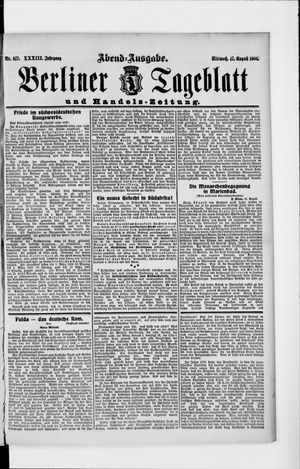 Berliner Tageblatt und Handels-Zeitung vom 17.08.1904