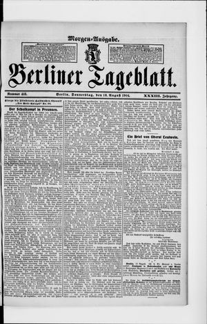 Berliner Tageblatt und Handels-Zeitung vom 18.08.1904