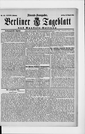 Berliner Tageblatt und Handels-Zeitung vom 19.08.1904