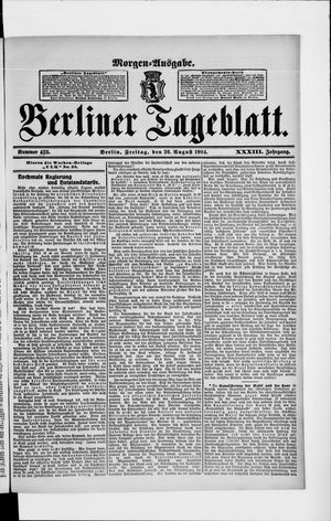 Berliner Tageblatt und Handels-Zeitung vom 26.08.1904