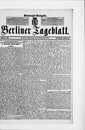 Berliner Tageblatt und Handels-Zeitung vom 28.08.1904