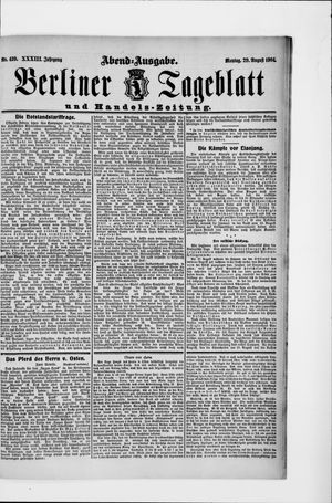 Berliner Tageblatt und Handels-Zeitung on Aug 29, 1904