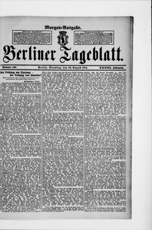 Berliner Tageblatt und Handels-Zeitung vom 30.08.1904