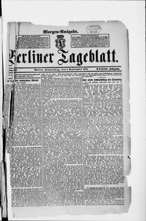 Berliner Tageblatt und Handels-Zeitung vom 01.09.1904
