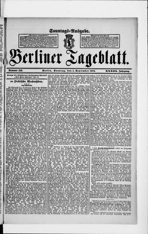 Berliner Tageblatt und Handels-Zeitung vom 04.09.1904