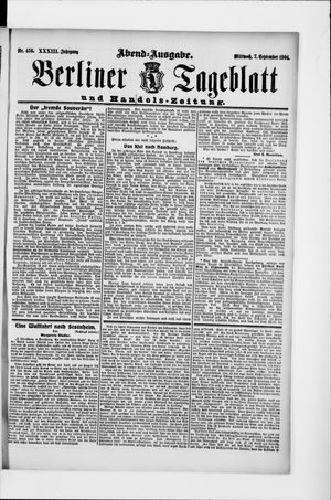 Berliner Tageblatt und Handels-Zeitung vom 07.09.1904