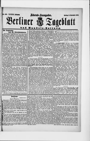 Berliner Tageblatt und Handels-Zeitung vom 09.09.1904