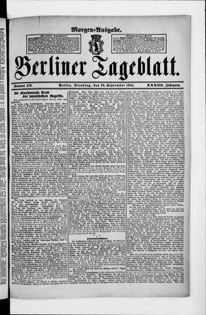 Berliner Tageblatt und Handels-Zeitung vom 20.09.1904