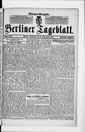 Berliner Tageblatt und Handels-Zeitung vom 23.09.1904