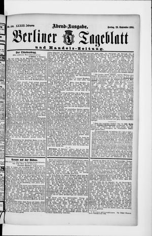 Berliner Tageblatt und Handels-Zeitung vom 23.09.1904