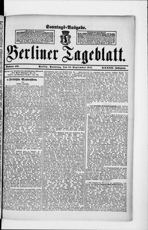 Berliner Tageblatt und Handels-Zeitung vom 25.09.1904
