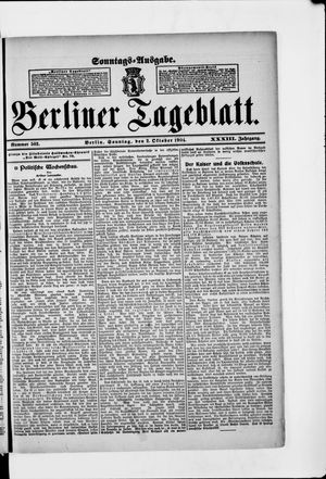 Berliner Tageblatt und Handels-Zeitung vom 02.10.1904
