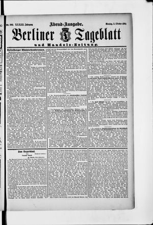 Berliner Tageblatt und Handels-Zeitung vom 03.10.1904