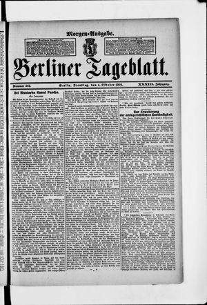 Berliner Tageblatt und Handels-Zeitung vom 04.10.1904
