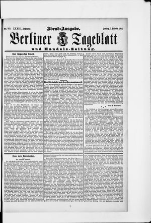 Berliner Tageblatt und Handels-Zeitung vom 07.10.1904