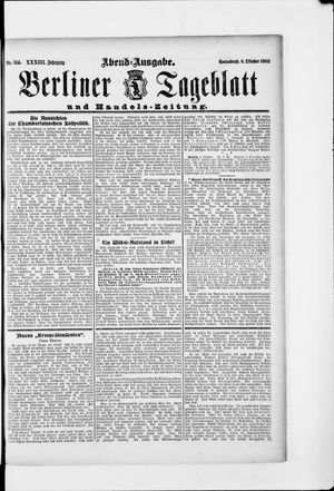Berliner Tageblatt und Handels-Zeitung vom 08.10.1904
