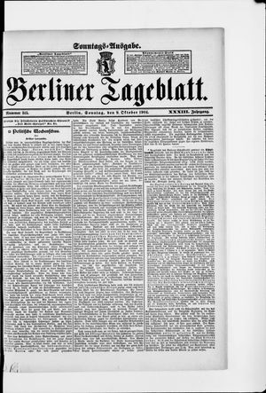 Berliner Tageblatt und Handels-Zeitung vom 09.10.1904