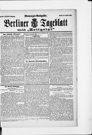 Berliner Tageblatt und Handels-Zeitung vom 10.10.1904