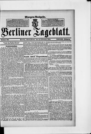 Berliner Tageblatt und Handels-Zeitung vom 15.10.1904