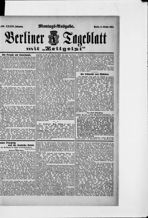 Berliner Tageblatt und Handels-Zeitung vom 17.10.1904