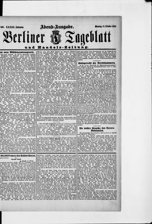 Berliner Tageblatt und Handels-Zeitung vom 17.10.1904