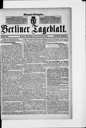 Berliner Tageblatt und Handels-Zeitung vom 19.10.1904