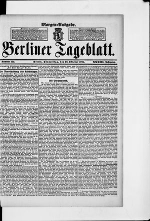 Berliner Tageblatt und Handels-Zeitung vom 20.10.1904