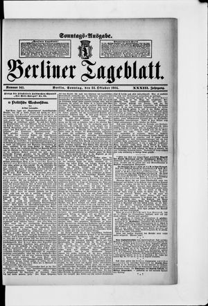 Berliner Tageblatt und Handels-Zeitung vom 23.10.1904