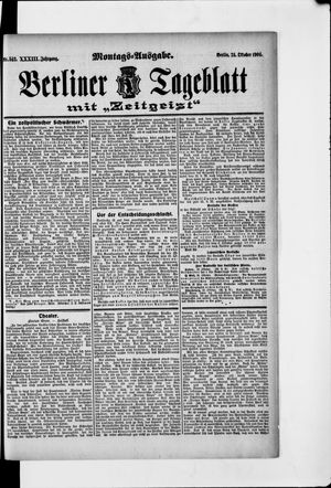 Berliner Tageblatt und Handels-Zeitung vom 24.10.1904