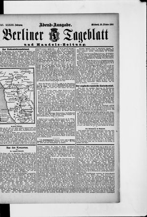 Berliner Tageblatt und Handels-Zeitung vom 26.10.1904