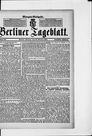 Berliner Tageblatt und Handels-Zeitung vom 28.10.1904
