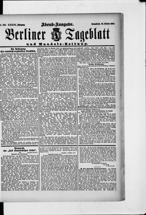 Berliner Tageblatt und Handels-Zeitung vom 29.10.1904