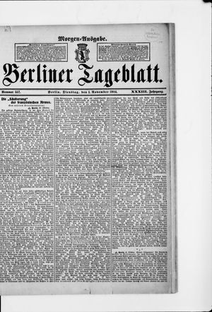 Berliner Tageblatt und Handels-Zeitung vom 01.11.1904