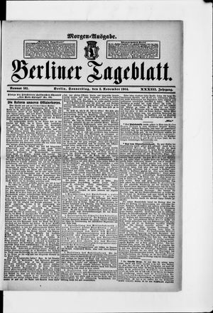 Berliner Tageblatt und Handels-Zeitung vom 02.11.1904