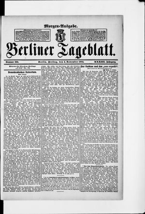 Berliner Tageblatt und Handels-Zeitung vom 04.11.1904