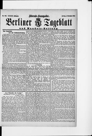 Berliner Tageblatt und Handels-Zeitung vom 04.11.1904