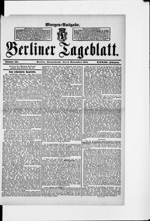 Berliner Tageblatt und Handels-Zeitung vom 05.11.1904