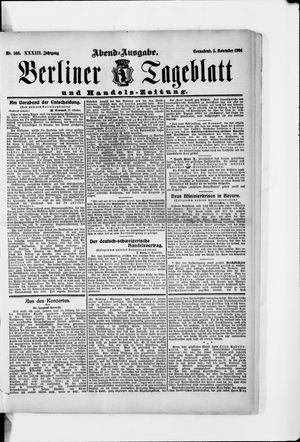 Berliner Tageblatt und Handels-Zeitung vom 05.11.1904