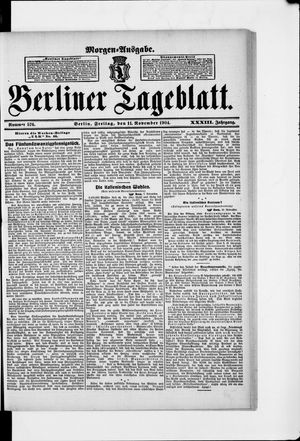 Berliner Tageblatt und Handels-Zeitung on Nov 11, 1904