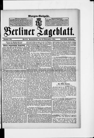 Berliner Tageblatt und Handels-Zeitung vom 12.11.1904