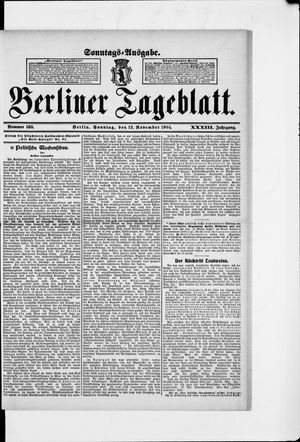 Berliner Tageblatt und Handels-Zeitung vom 13.11.1904