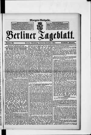 Berliner Tageblatt und Handels-Zeitung vom 15.11.1904